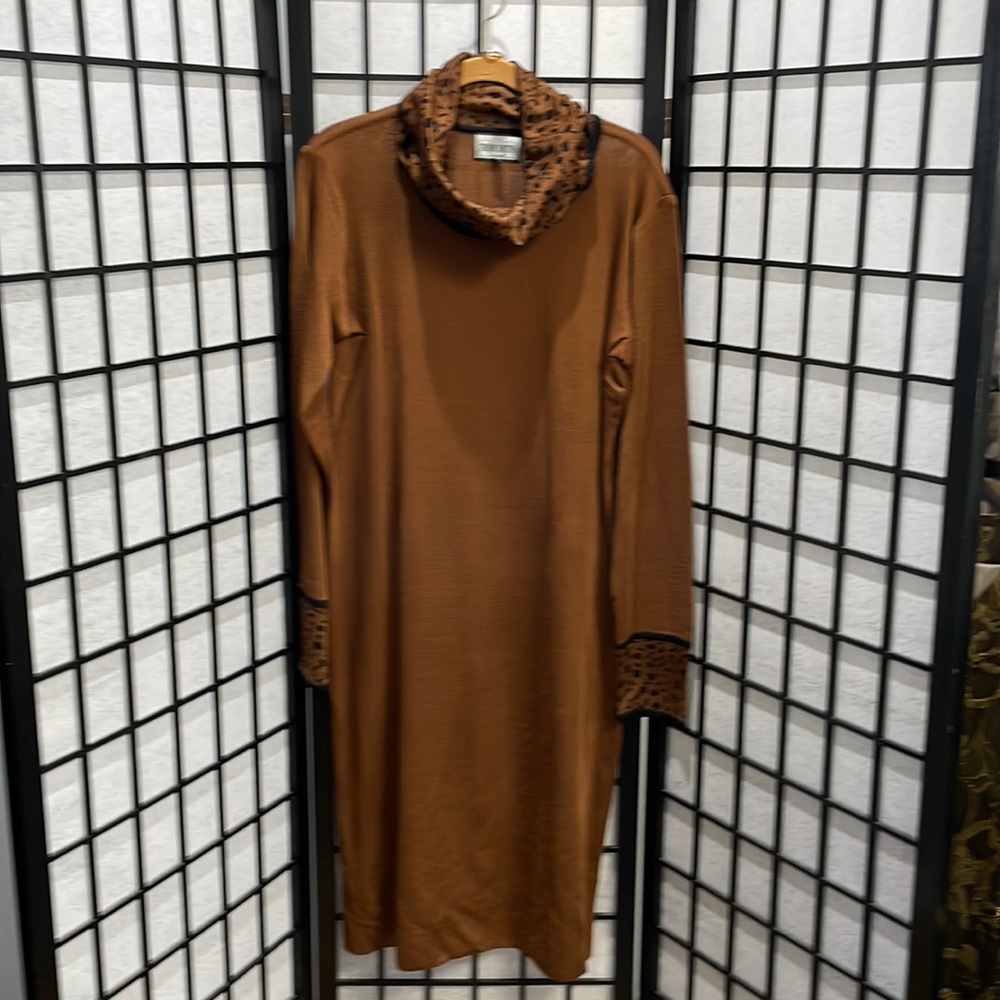 Vintage Thom Smith Atelier XXI, Dress Brown With Black, Knit NWOT